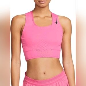 Nike Dri-FIT ADV AeroSwift Women's Running Crop Top Pink Size Large MSRP $70